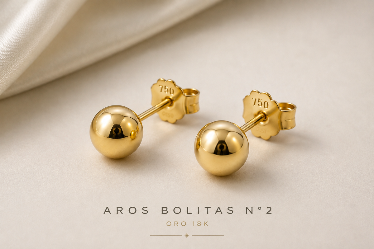Aros Bolitas N°2 – Oro 18K
