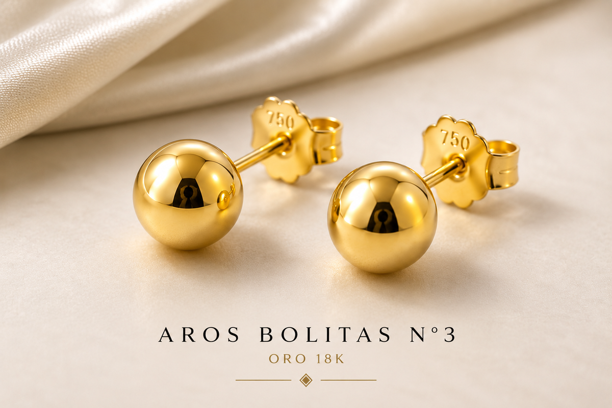 Aros Bolitas N°3 – Oro 18K
