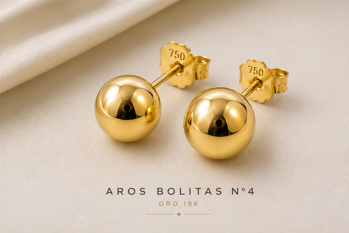 Aros Bolitas N°4 – Oro 18K